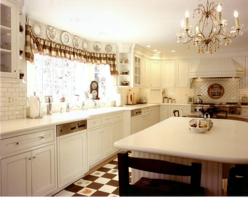 country kitchen with checkered floor
